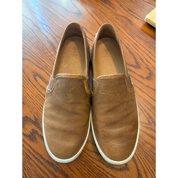 Frye Dylan Women's Brown Cognac Fashion Sneaker Slip On Shoe Size 8.5 M - Picture 1 of 6